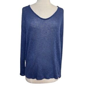 #49 M. Fredrick Blue Long Sleeve Knit Sweater